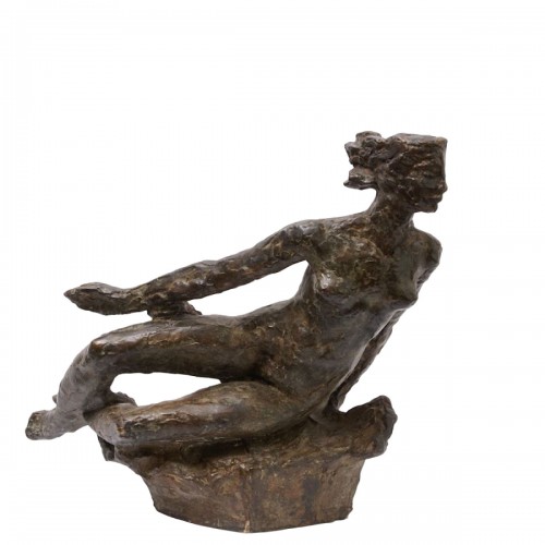 "Lying Naked Woman" Large Bronze by Pierre Blanc (1902-1986)