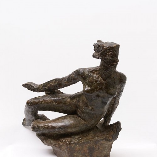 "Femme nue allongée" - Pierre Blanc (1902-1986) - Sculpture Style Années 50-60