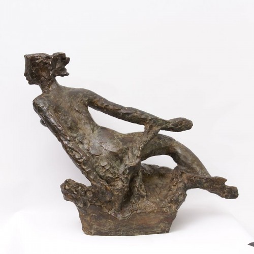 Sculpture  - &quot;Lying Naked Woman&quot; - Pierre Blanc (1902-1986)