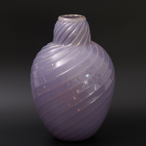 &quot;Grigio Oro&quot; Glass Vase by Barovier Seguso &amp; Ferro - Glass & Crystal Style Art Déco