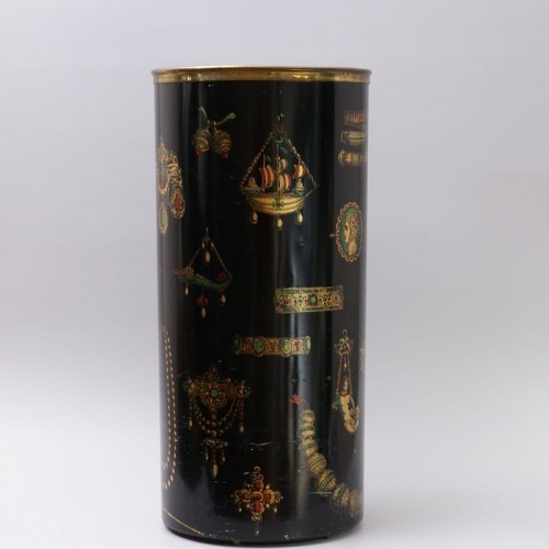&quot;Gioielli&quot; Metal Umbrella Stand by Fornasetti - Decorative Objects Style 50