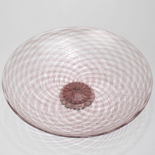 Large &quot;Reticello&quot; Glass Bowl by Carlo Scarpa, Murano, circa 1930 - Glass & Crystal Style Art Déco