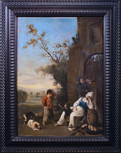 Le repos des paysans, Hollande 17e entourage de Karel Dujardin