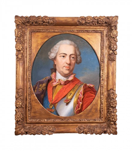 Portrait de Louis XV en armure d'après Van Loo , 18e siècle .
