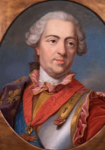 Portrait de Louis XV en armure d'après Van Loo , 18e siècle . - Tableaux et dessins Style Louis XV