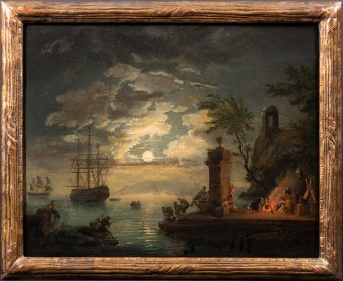 Marine au clair de lune, atelier de Joseph Vernet fin 18e