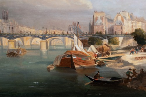 Tableaux et dessins  - Vue du pont des Arts et de l'Institut, début du 19e siècle