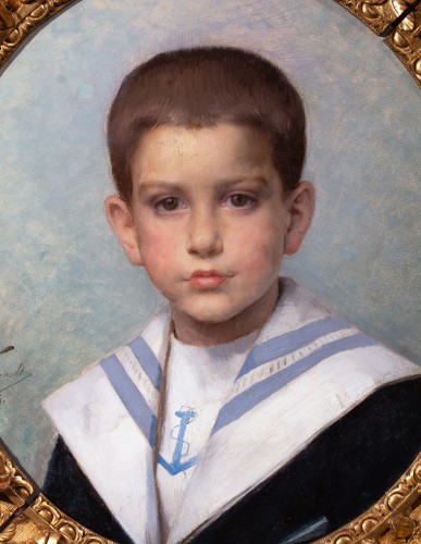 Portrait de Paul Sarin par Paul Bazille Perrault (1832-1908) - Tableaux et dessins Style Napoléon III
