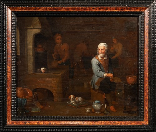 L'alchimiste dans son atelier, Flandre fin du 17e siècle
