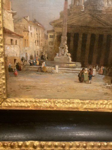 Tableaux et dessins Tableaux XIXe siècle - Vue du Panthéon de Rome 1834, par Giovanni Lucca