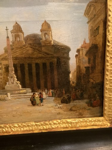Vue du Panthéon de Rome 1834, par Giovanni Lucca - Galerie Laury-Bailly