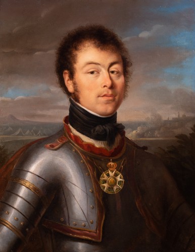 Portrait en armure d'Arbaud de Jouches, France époque Charles X - Tableaux et dessins Style Restauration - Charles X