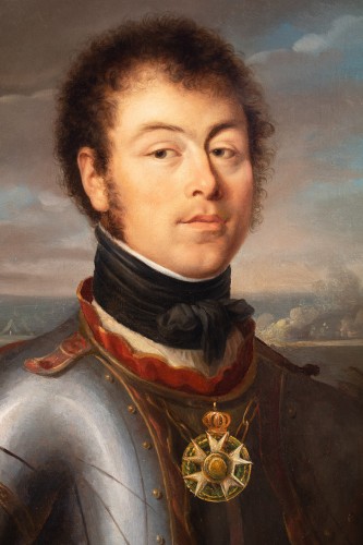 Tableaux et dessins Tableaux XIXe siècle - Portrait en armure d'Arbaud de Jouches, France époque Charles X