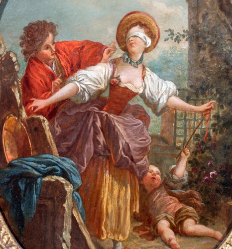 Le jeu de colin-maillard, école française vers 1780 - Tableaux et dessins Style Louis XVI