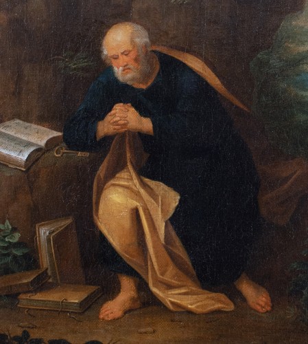 Saint Pierre en prière , Italie début du 18e siècle - Tableaux et dessins Style Régence