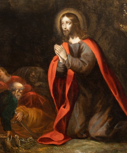 Le Christ dans le jardin des oliviers , Flandre vers 1650 - Tableaux et dessins Style Louis XIV