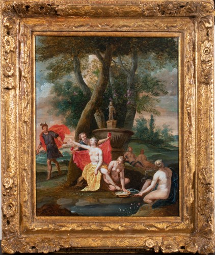 Diane et Actéon école flama,nde du 17e siècle attribué à Franck Wouters