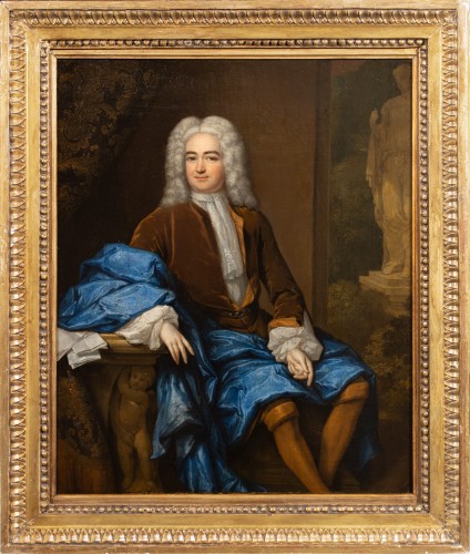 Portrait d'homme assis dans un intérieur, par Constantin Netscher début 18e