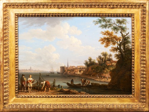 Vue de Saint-Valery-Sur-Somme, école française du 18e siècle ttribué à Jacob Philipp Hackert 