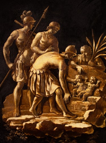 La découverte de Romulus et Remus par Faustulus, daté 1564 - Tableaux et dessins Style Renaissance