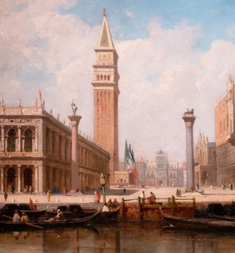 Vue de Venise, école française fin 19e siècle - Tableaux et dessins Style Napoléon III