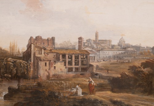 Vue de Rome depuis le Circo Massimo, Italie 18e siècle - Tableaux et dessins Style Transition