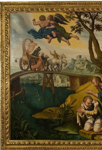 Le baptême de l'eunuque  - Attribué à Maarten van Heemskerk - Tableaux et dessins Style Renaissance