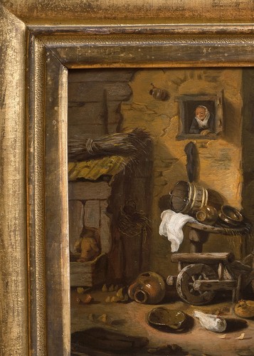 Tableaux et dessins Tableaux XVIIe siècle - Cour d'une ferme flamande par Adriaen van der Poel, XVIIe siècle
