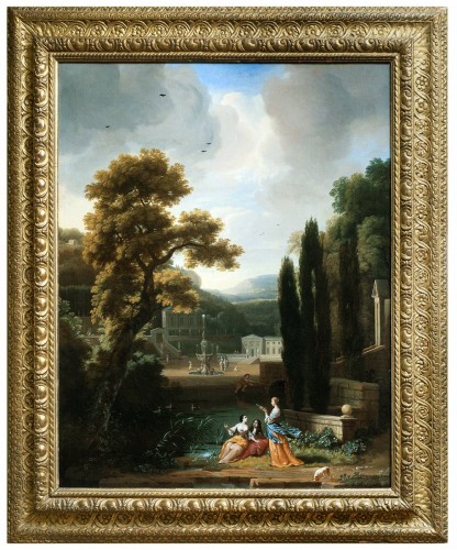Elégante compagnie dans un paysage - Attribué à Isaac de Moucheron