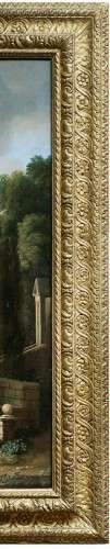 Tableaux et dessins Tableaux XVIIIe siècle - Elégante compagnie dans un paysage - Attribué à Isaac de Moucheron