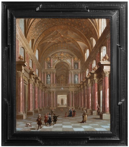 Intérieur d'un palais , école italienne fin du XVIIe siècle