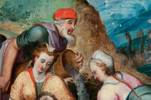 XVIe siècle et avant - La récolte de la manne - attribué au Maître du Fils Prodigue 16e siècle