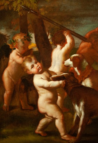 Les préparatifs pour la chasse, 17e siècle - Tableaux et dessins Style Louis XIV