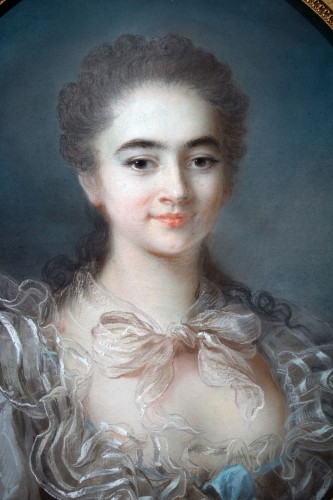 Portrait de Nathalie Alexandrine Bousies - Attribué à Rosalie Filleul XVIIIe siècle - Tableaux et dessins Style Louis XVI