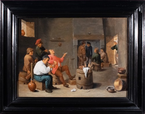 Fumeurs dans un intérieur , atelier de David Ténires , Flandre 17è siècle