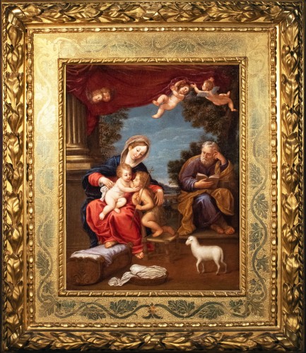 The Holy Family and Saint John the Baptist, 17th century Bolognese school