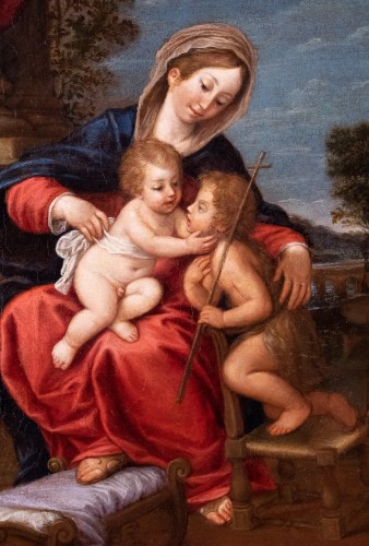Paintings & Drawings  - The Holy Family and Saint John the Baptist, 17th century Bolognese school