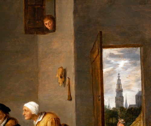 Tableaux et dessins Tableaux XVIIe siècle - L'alchimiste dans son cabinet - Atelier de Teniers, Flandre 17e siècle