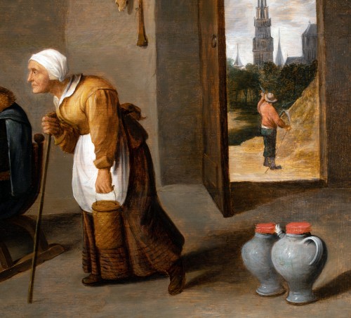 L'alchimiste dans son cabinet - Atelier de Teniers, Flandre 17e siècle - Galerie Laury-Bailly
