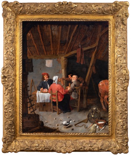 Le repas dans la ferme - Hollande 17e siècle, atelier de Cornelis Dusart