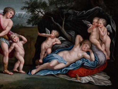 Tableaux et dessins Tableaux XVIIe siècle - Venus et Adonis école italienne 17e siècle suiveur de l'Albane