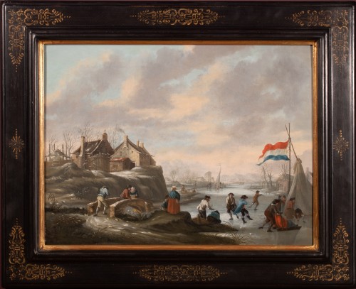 Patineurs dans la campagne hollandaise - JD Gyselaar (1746-1829)