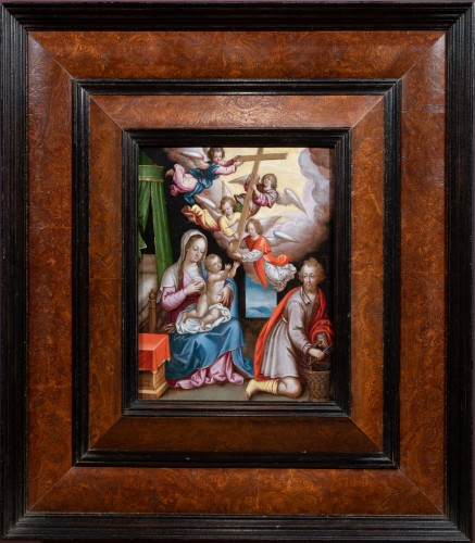 Sainte Famille avec les anges portant La Croix , par Pieter Lisaert , début 17 è
