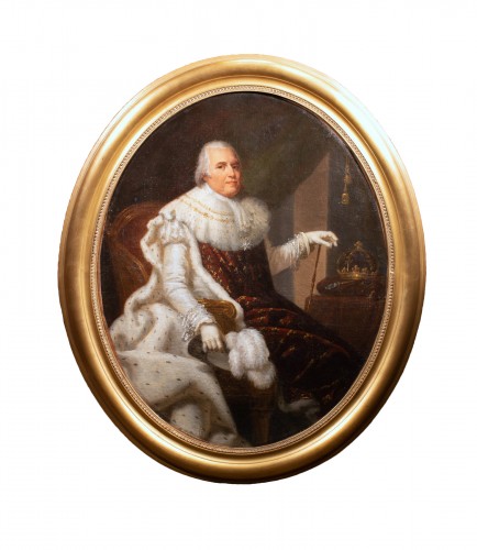Portrait of Louis XVIII in coronation costume, entourage of Gérard 1820