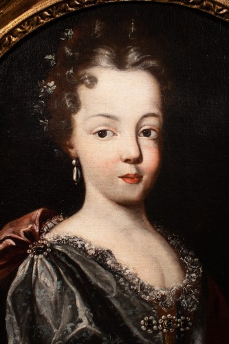 Marie Adélaïde de Savoie mother of Louis XV, late 17th century - Paintings & Drawings Style Louis XIV