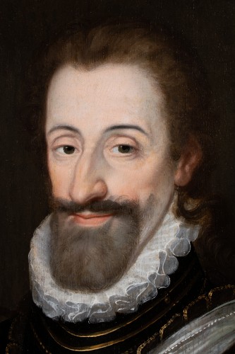 Portrait of Henri IV around 1590, workshop of François Bunel le Jeune around 1590 - Paintings & Drawings Style Renaissance