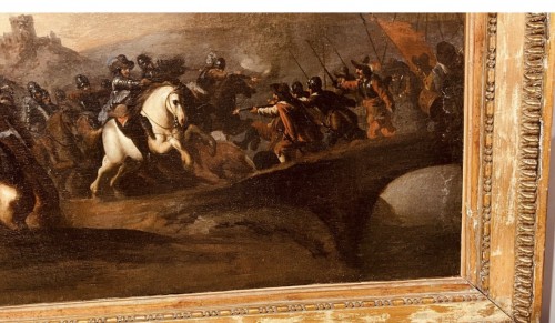 Pandolfo RESCHI (1643-1699)  Choc de cavalerie  - Galerie Leroy