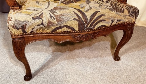 Fauteuil Louis XIV du en bois naturel sculpté - Galerie Leroy
