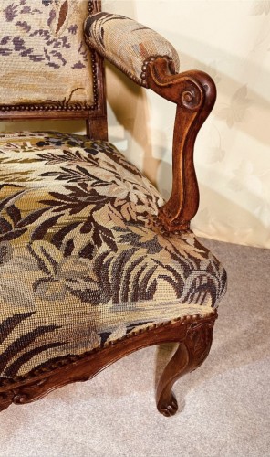 Fauteuil Louis XIV du en bois naturel sculpté - Régence
