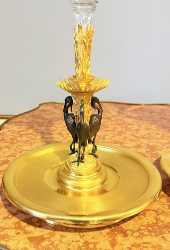 Paire de centres de table en bronze à double patine - Objet de décoration Style Napoléon III